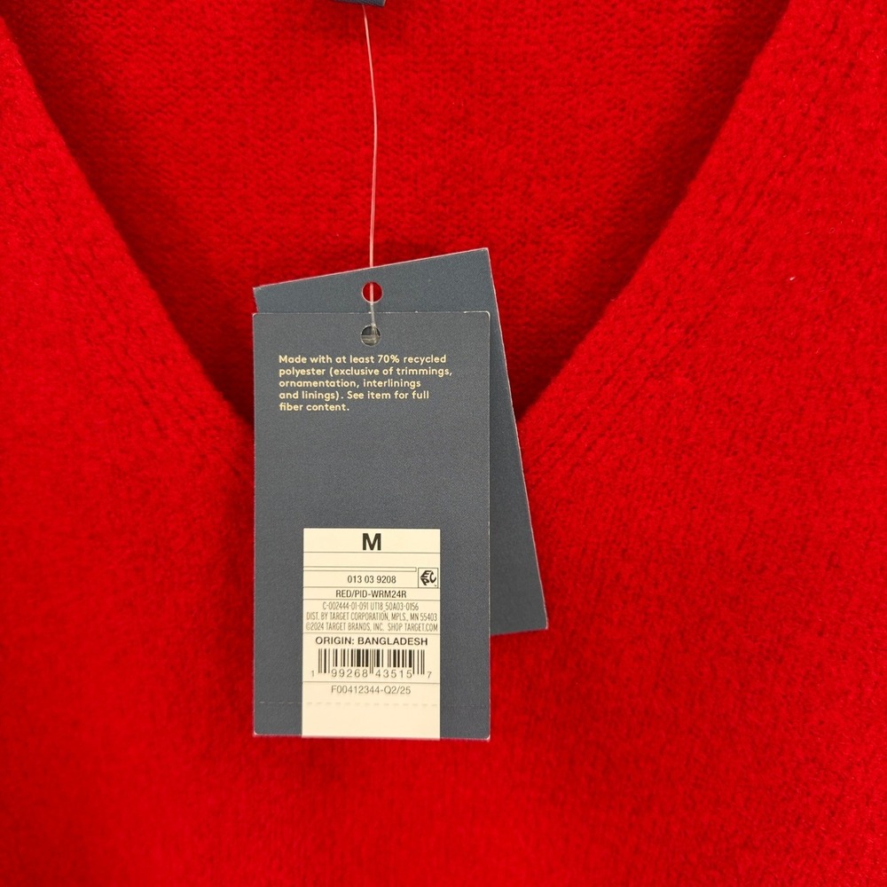 NWT Universal Thread Cozy V-Neck Red Cashmere-Like Soft Knit Sweater Medium - Picture 3 of 5